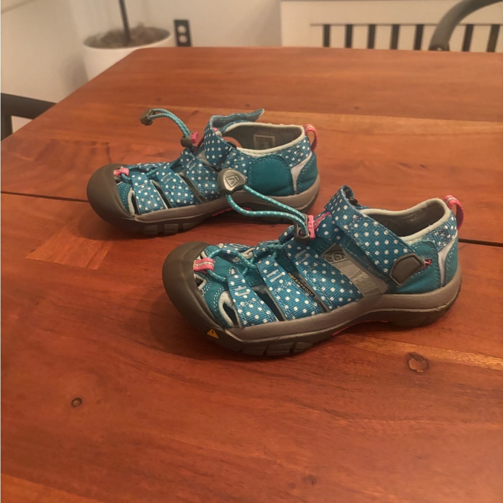 Kids' Teal and Gray Keen Sandals size 13